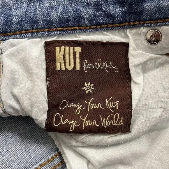 Kut from the Kloth Women's Size 8 Blue Low-Rise Distressed Skinny Jeans - Picture 8 of 10